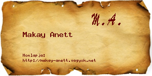 Makay Anett névjegykártya
