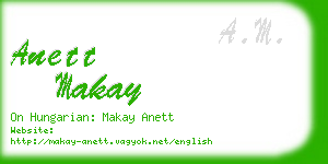 anett makay business card